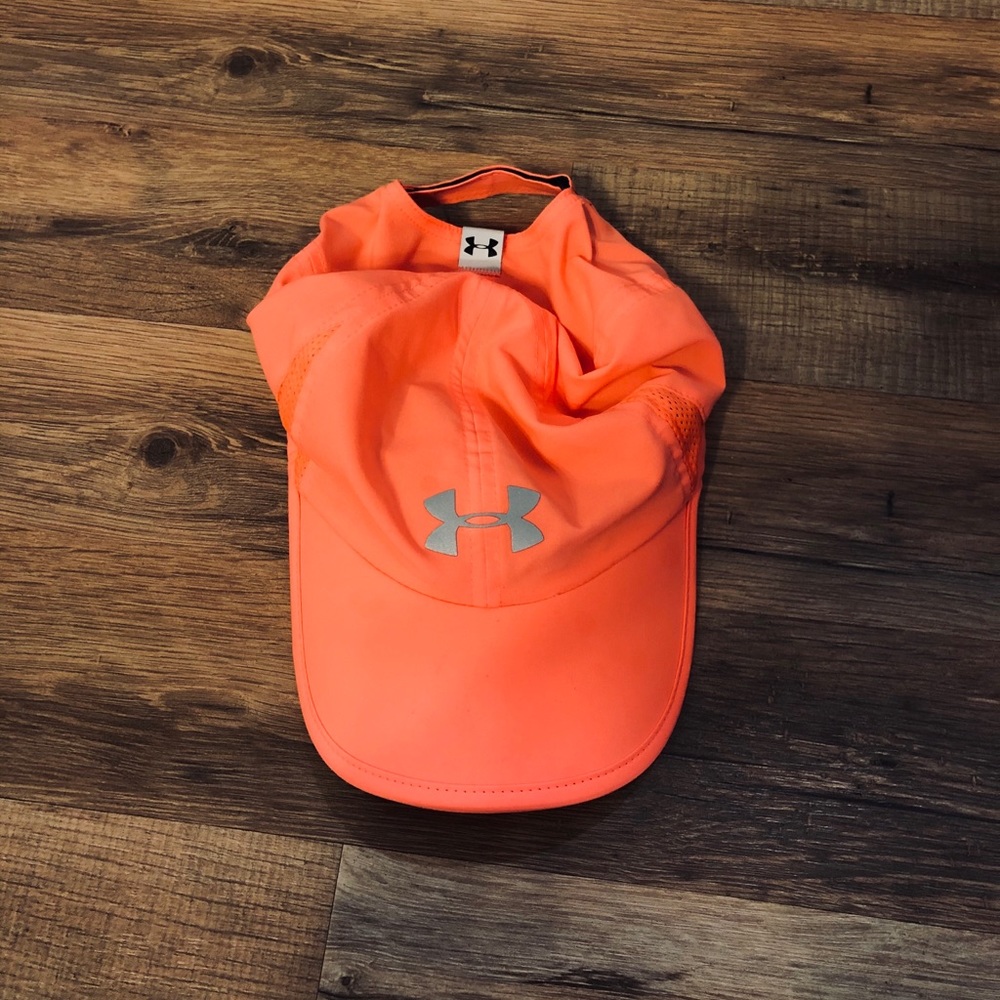 Neon Orange Under Armour Baseball Cap: worn once!